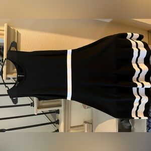 Talbots Black Dress with White Stripes